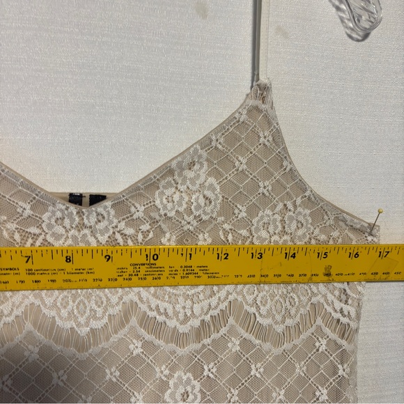 Maurices Floral Cream Nylon Lace Fairy Cami Camisole Adjustable spaghetti straps - Picture 10 of 13